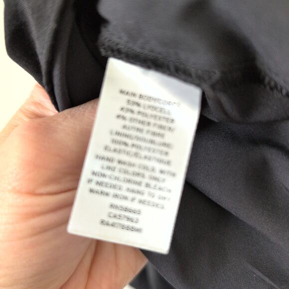 Rachel Parcell Black Smocked Blouse Size L Ruffle Puff Sleeve Square Neck Top - Picture 7 of 8